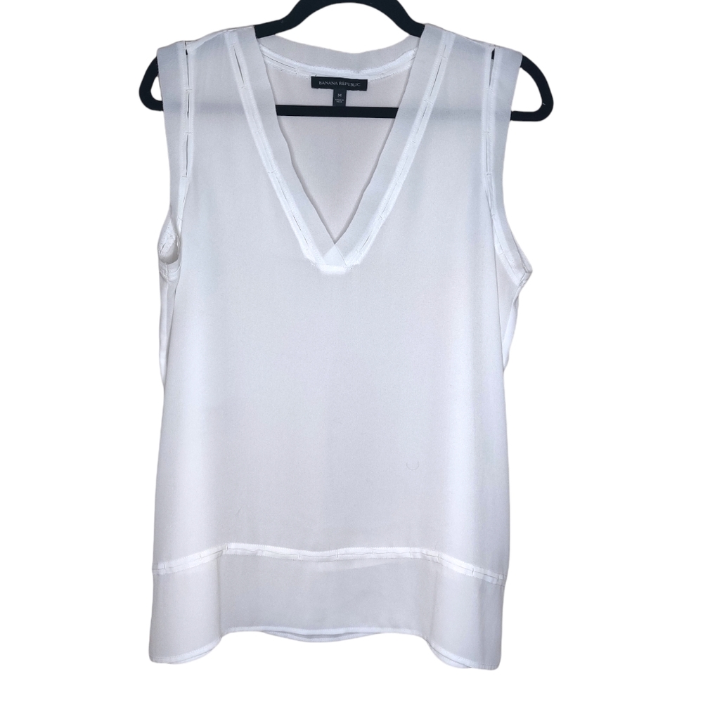 Banana Republic Sleeveless Top, white medium
